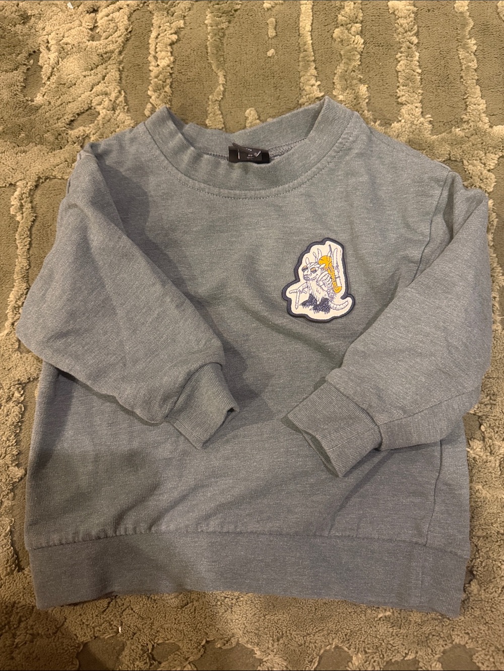 Patagonia Kids Heather Blue Crewneck Sweatshirt with Patch
